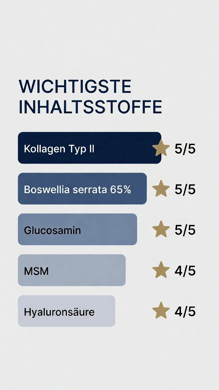 Ranking der klinisch besten Wirkstoffe in Gelenkpräparaten 2026: Kollagen, Boswellia, Glucosamin im Vergleich