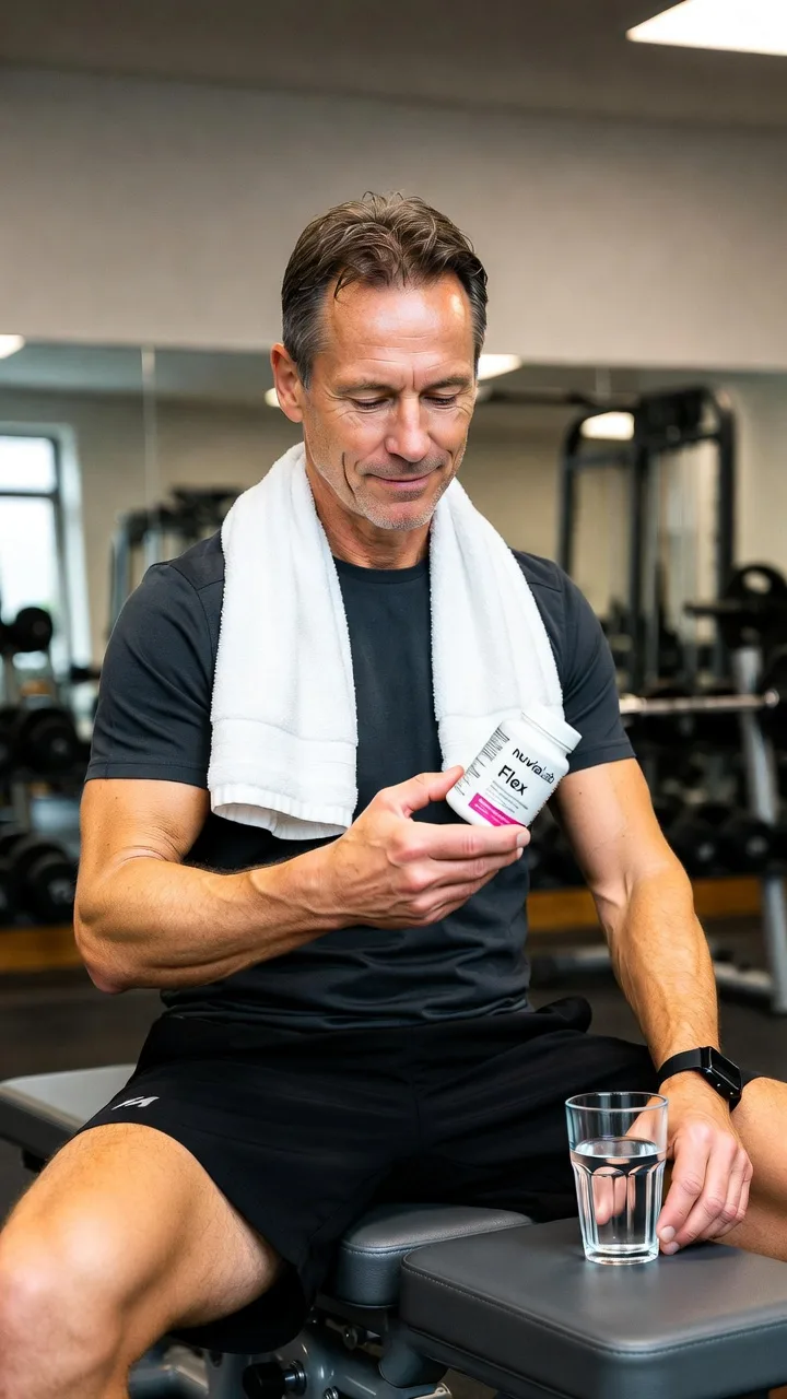 Sportler mit Arthrose nach dem Training bei Gelenkpflege und NuviaLab Flex Einnahme