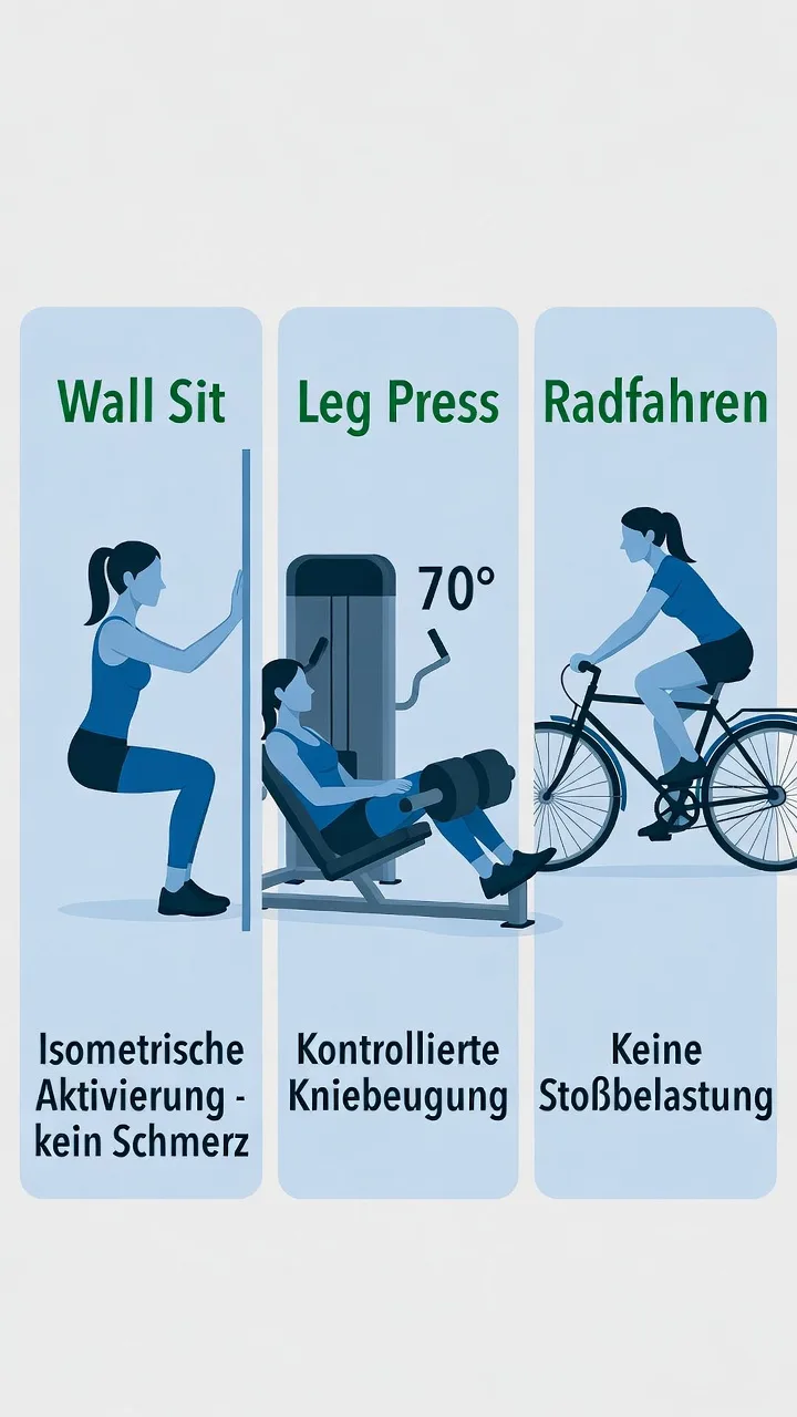 Gelenkschonende Krafttrainingsübungen bei Arthrose: Wall Sit, Leg Press und Wassergymnastik