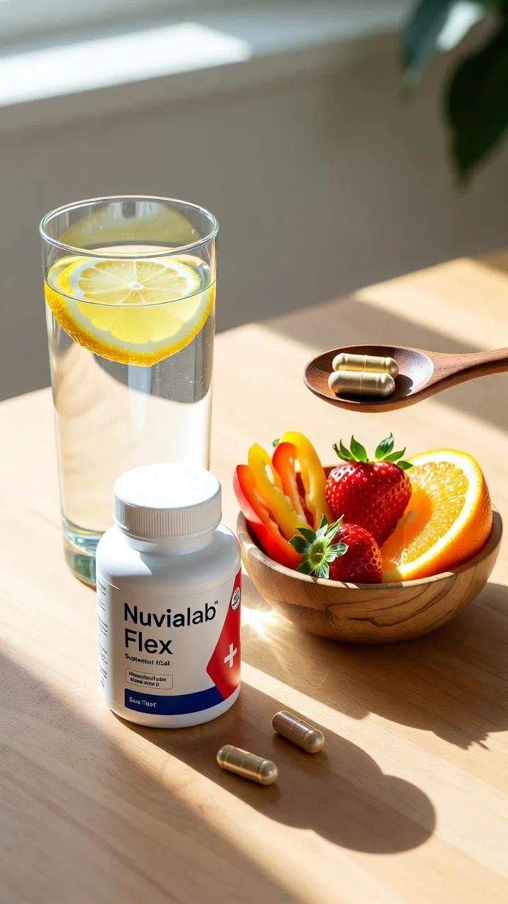 NuviaLab Flex Kapsel mit einem Glas Wasser zum Frühstück – optimale Einnahme